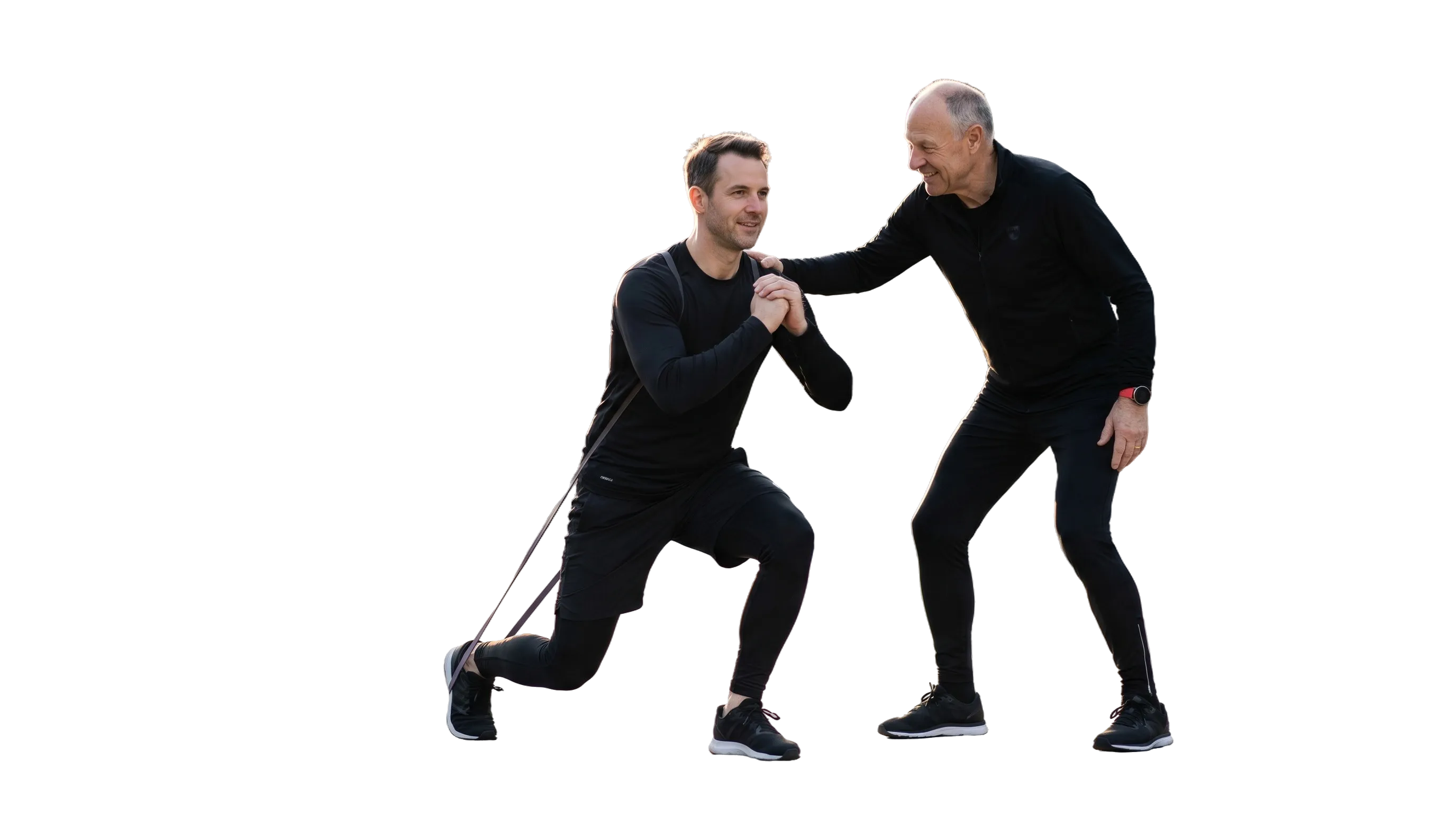 Norbert Kox mit Trainingsbändern, freigestellt